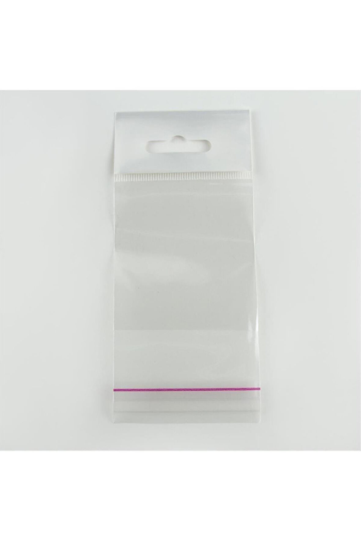 6*20 Yapışkanlı 1000 Adet Askılı Şeffaf Poşet
