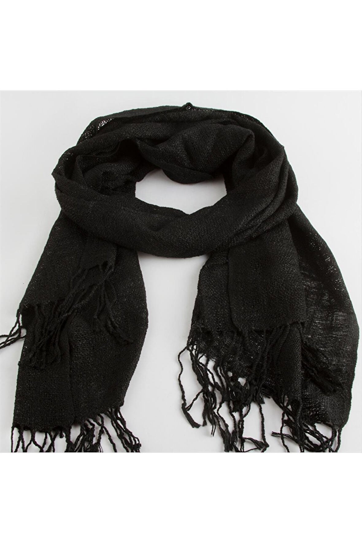 Siyah Renkli Keten Şal 50*165