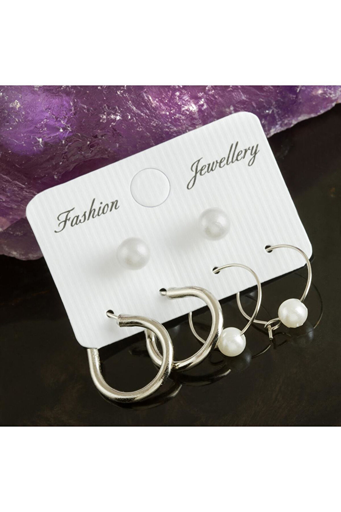 6 Adet Deniz Kabuğu İnci Halka Küpe 1,5 cm