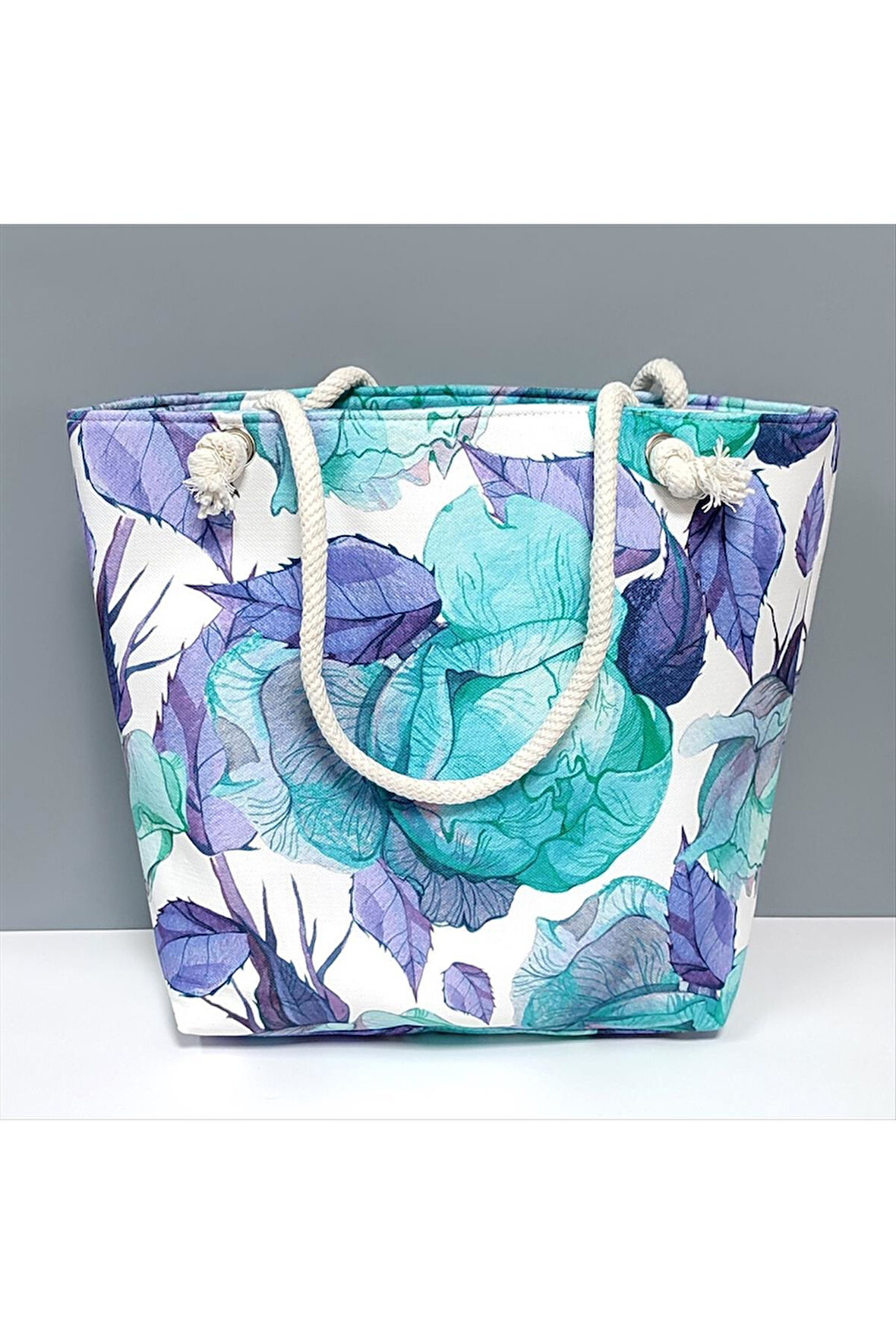 Yaprak Desenli Plaj Çantası