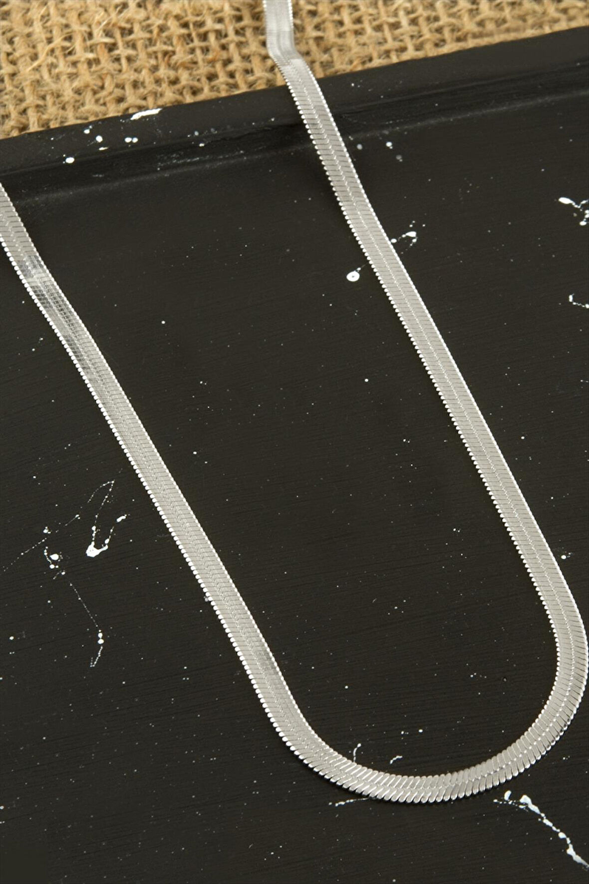 Yassı İtalyan Zincir Kolye 45 cm