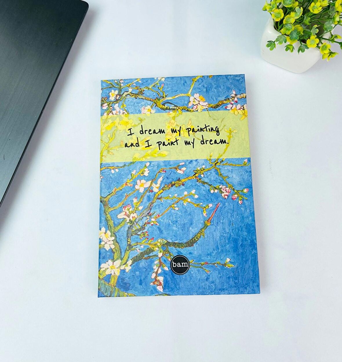 Van Gogh Badem Çiçeği Tasarımlı Lastikli Defter