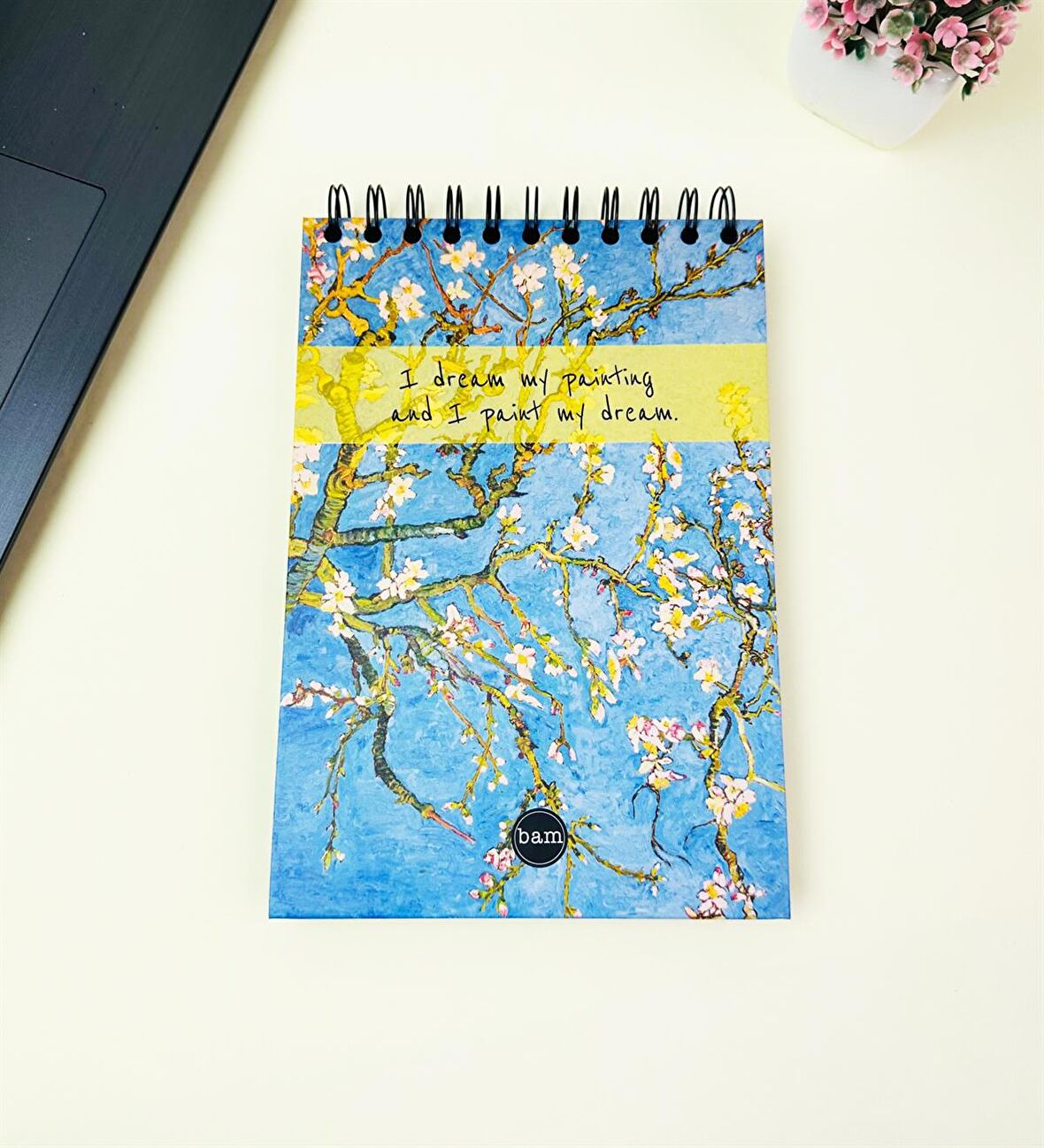 21x14Cm Üstten Spiralli Sketch Book - Eskiz Defteri - Siyah Sayfa - 260 Gr - 56 Yaprak