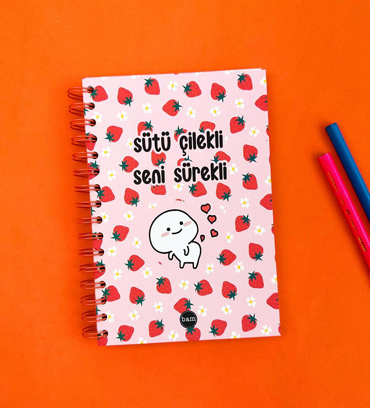 Sütü Çilekli 21x14Cm A5 Sketch Book - Eskiz Defteri - 270 Gr - 36 Yaprak