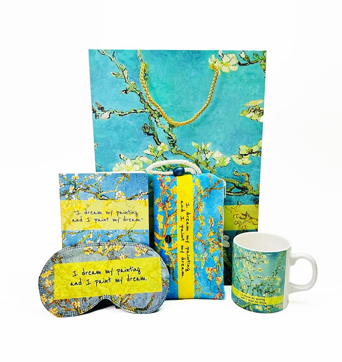 Van Gogh Badem Çiçeği Tasarımlı Karton Kutulu Set