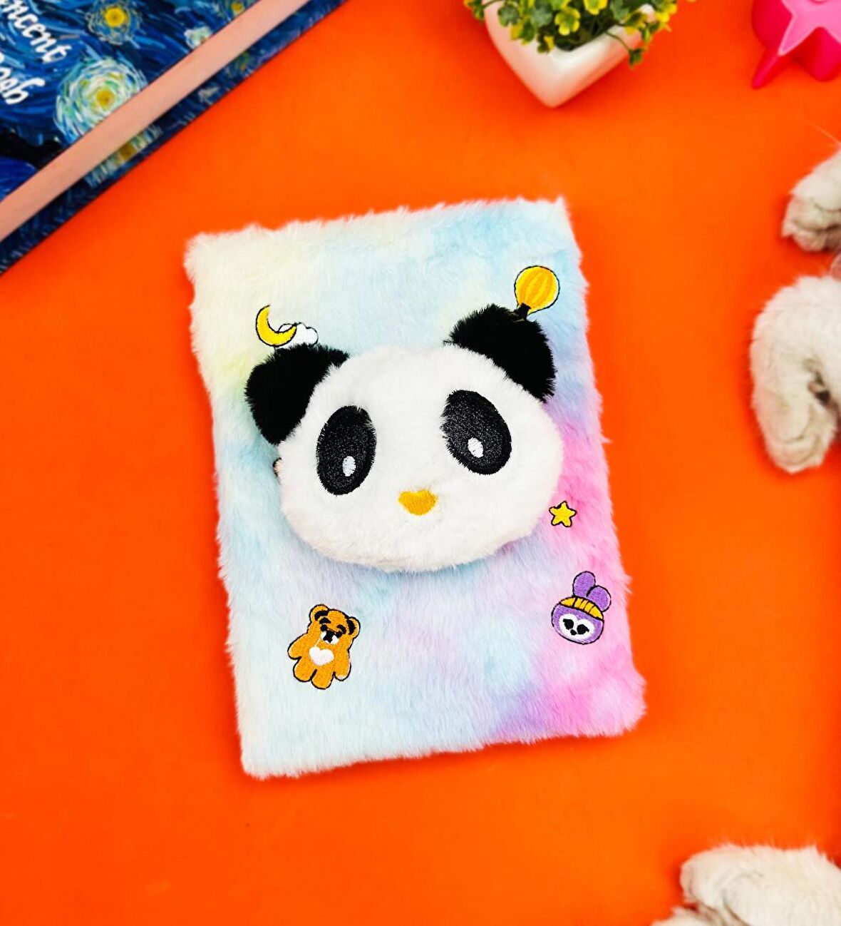Sevimli Hayvan Kabartmalı Peluş Defter