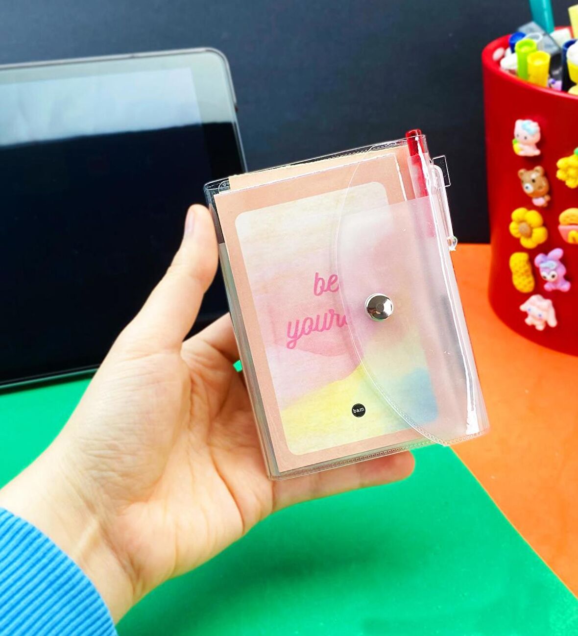 Be Yourself Tasarımlı PP Mini Çanta Defter Ve Kalem Set