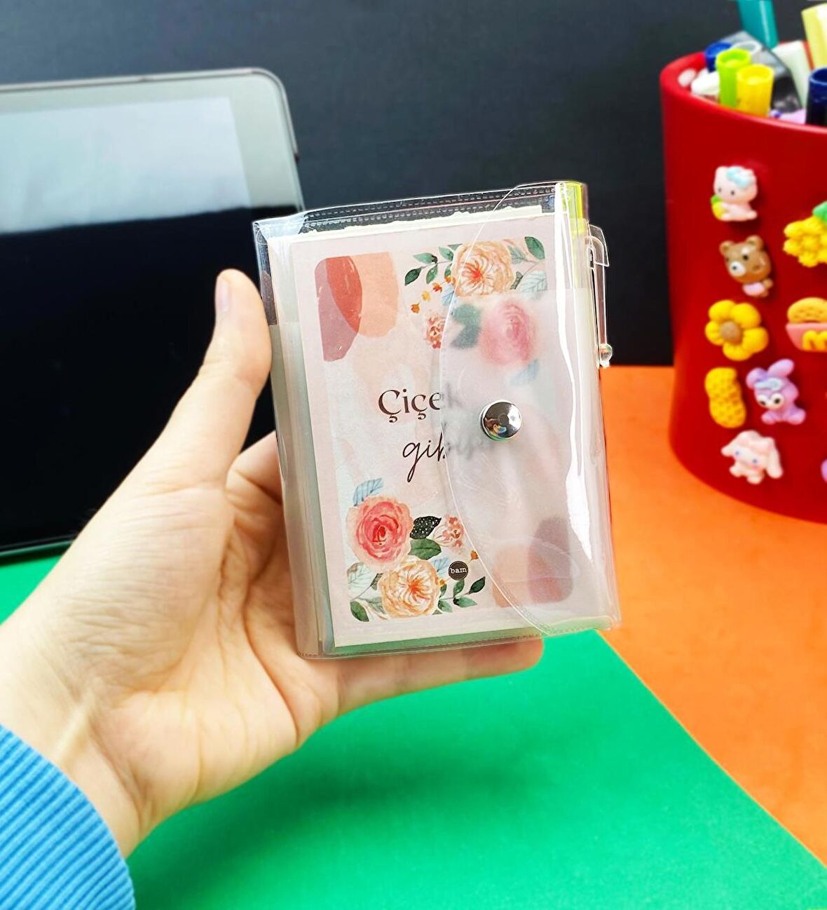 Çiçek Gibisin Tasarımlı PP Mini Çanta Defter Ve Kalem Set