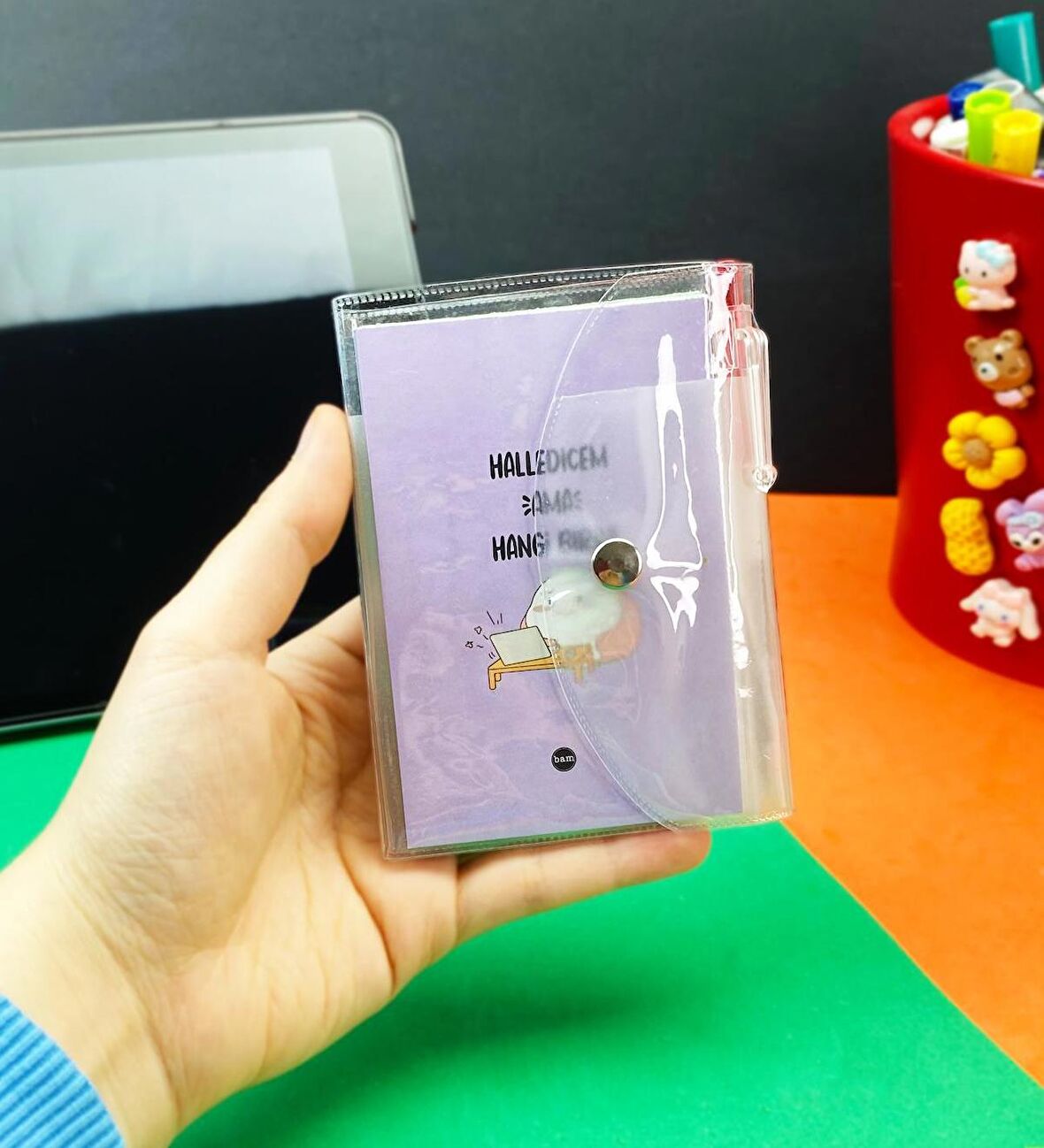 Halledicem Ama Hangi Birini Tasarımlı PP Mini Çanta Defter Ve Kalem Set