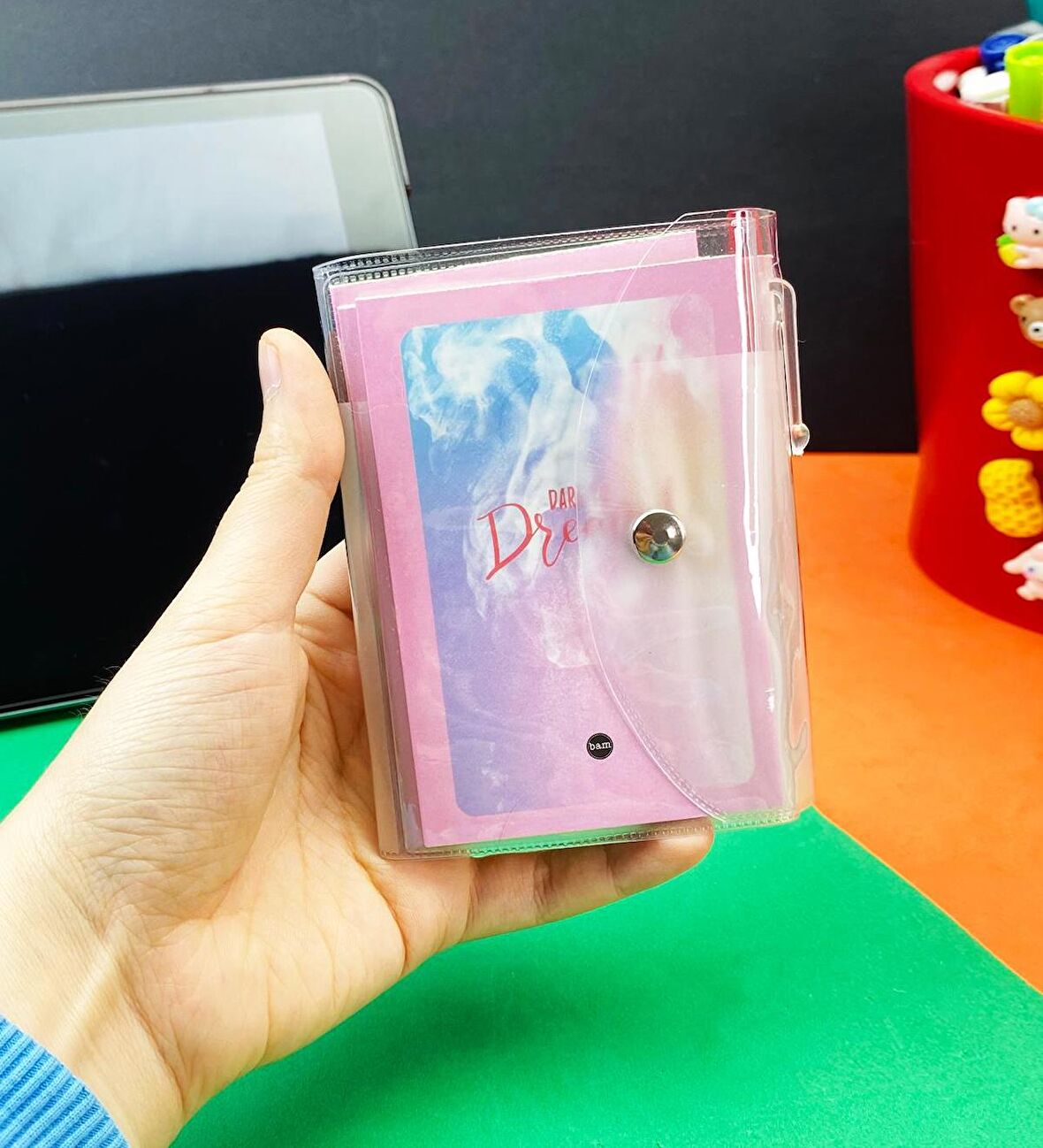 Dare To Dream Tasarımlı PP Mini Çanta Defter Ve Kalem Set