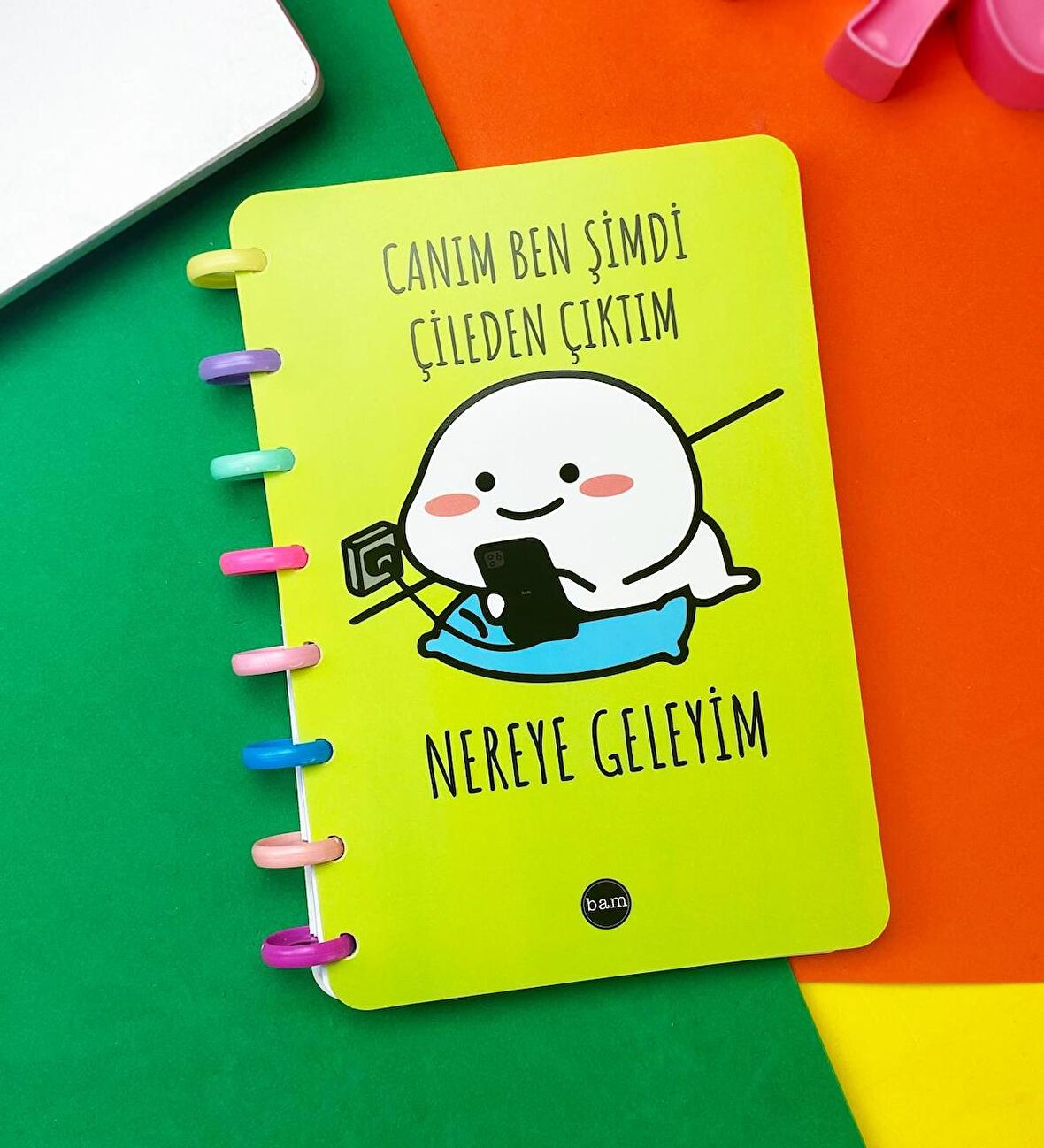 Çileden Çıktım Yeşil Yeni Nesil Kalp Spiralli Defter