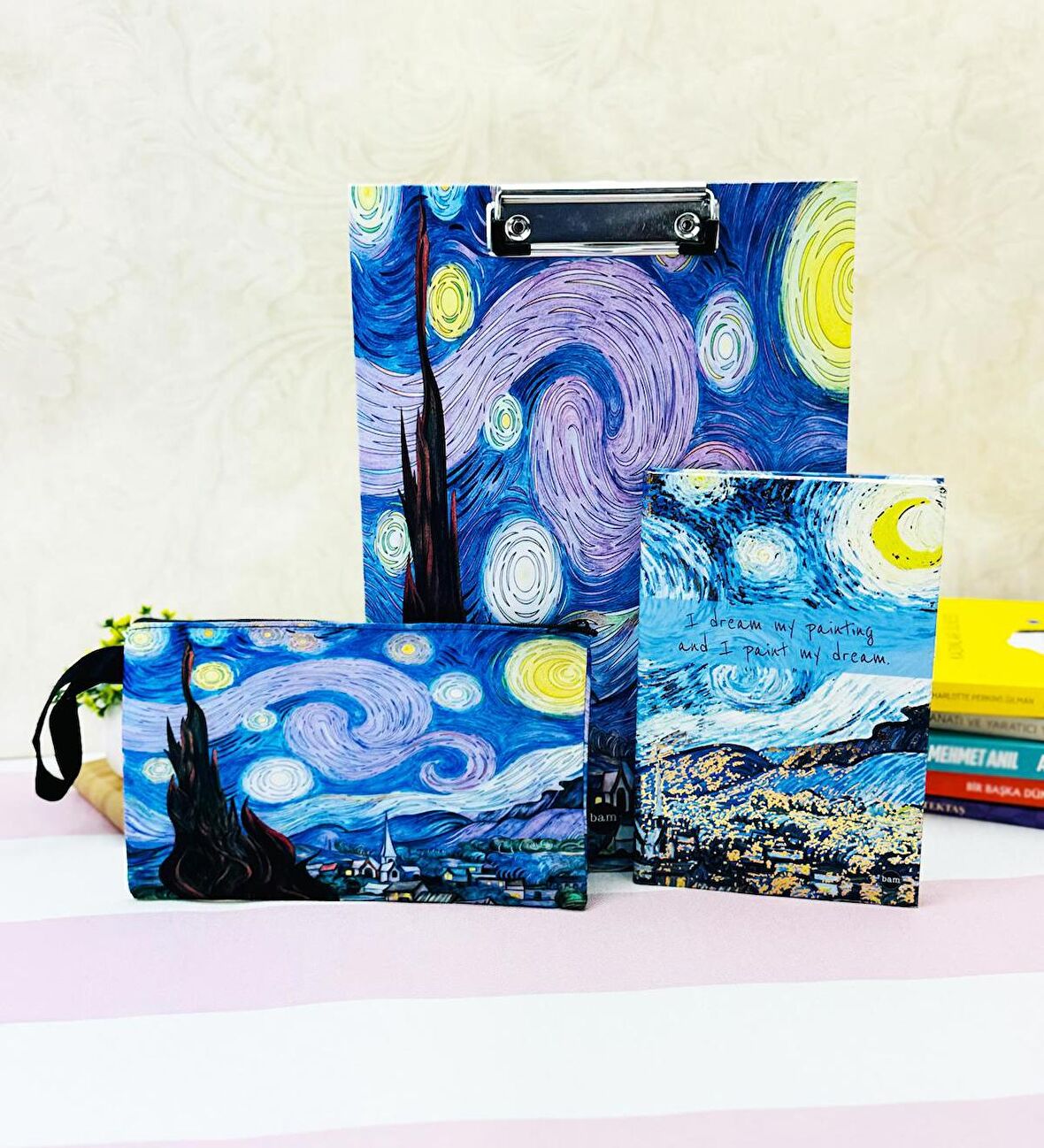 Van Gogh Yıldızlı Gece Tasarımlı Kırtasiye Seti