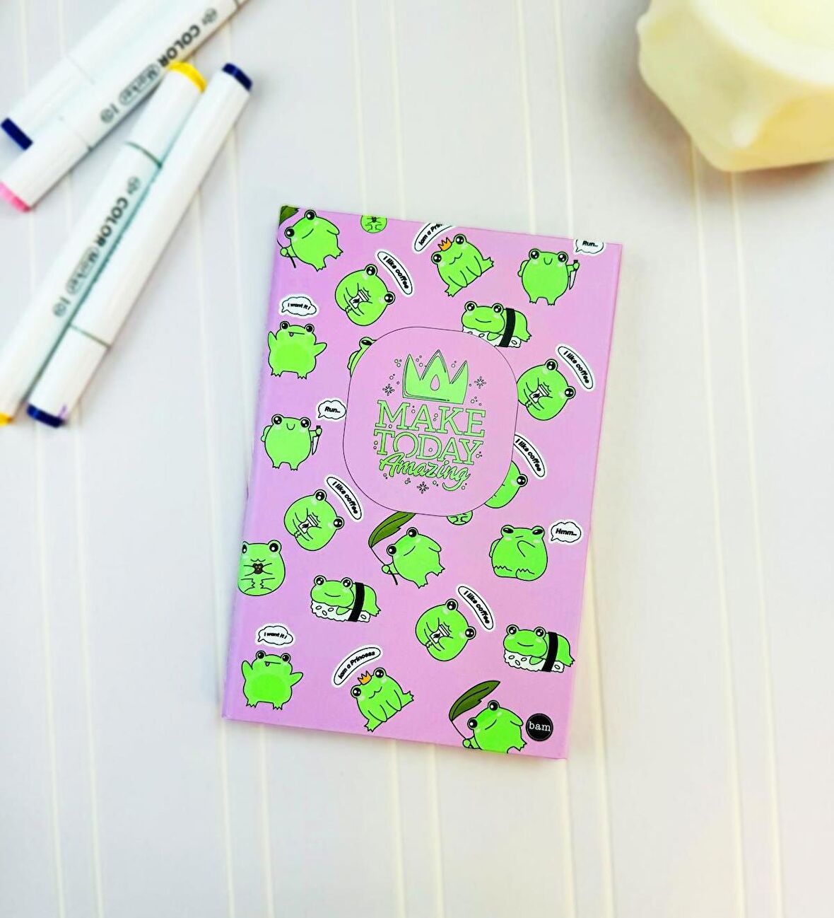 Kurbağa Tasarımlı Lastikli Defter