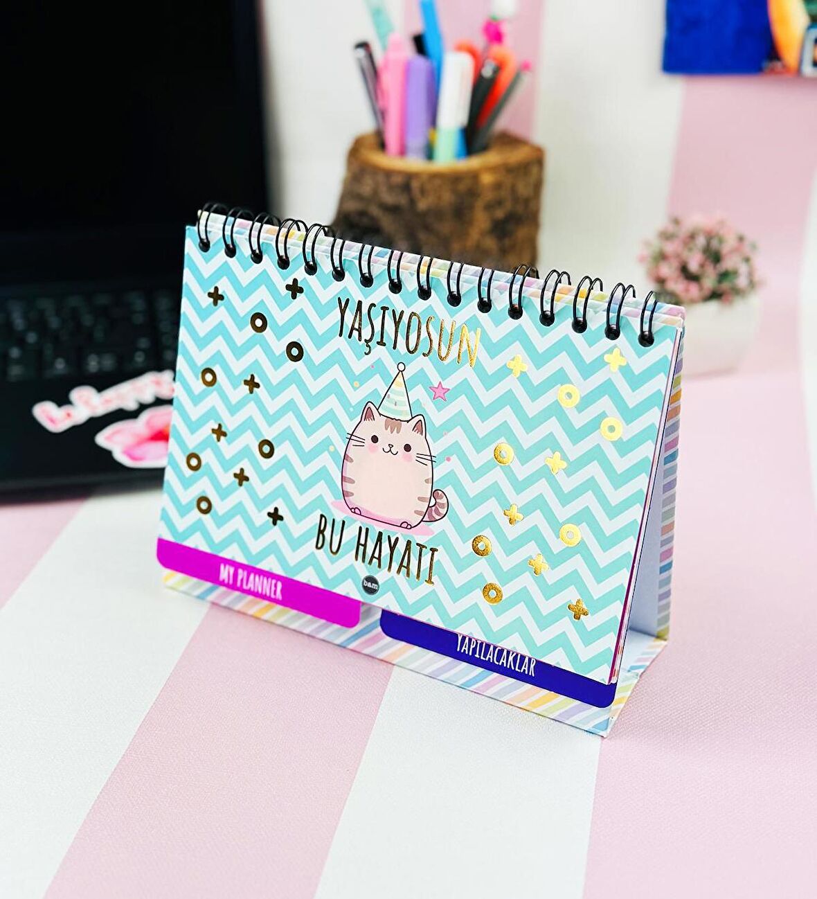 Yeşıyosun Bu Hayatı Tasarımlı Yeni Nesil Masa Üsü Planner 2 Sayfa Sticker