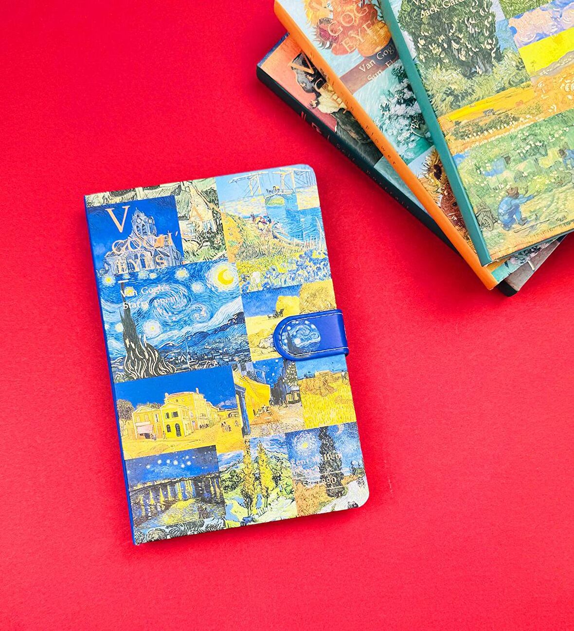 Van Gogh Kolaj Tasarımlı Mıknatıs Kapaklı Defter BM-1209