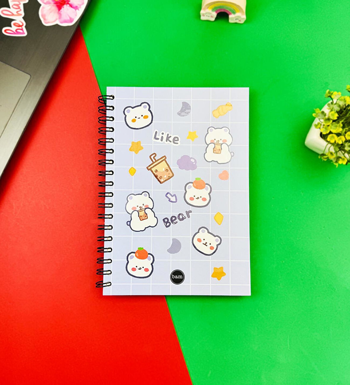 Leak Bear Tasarımlı Spiralli Defter 