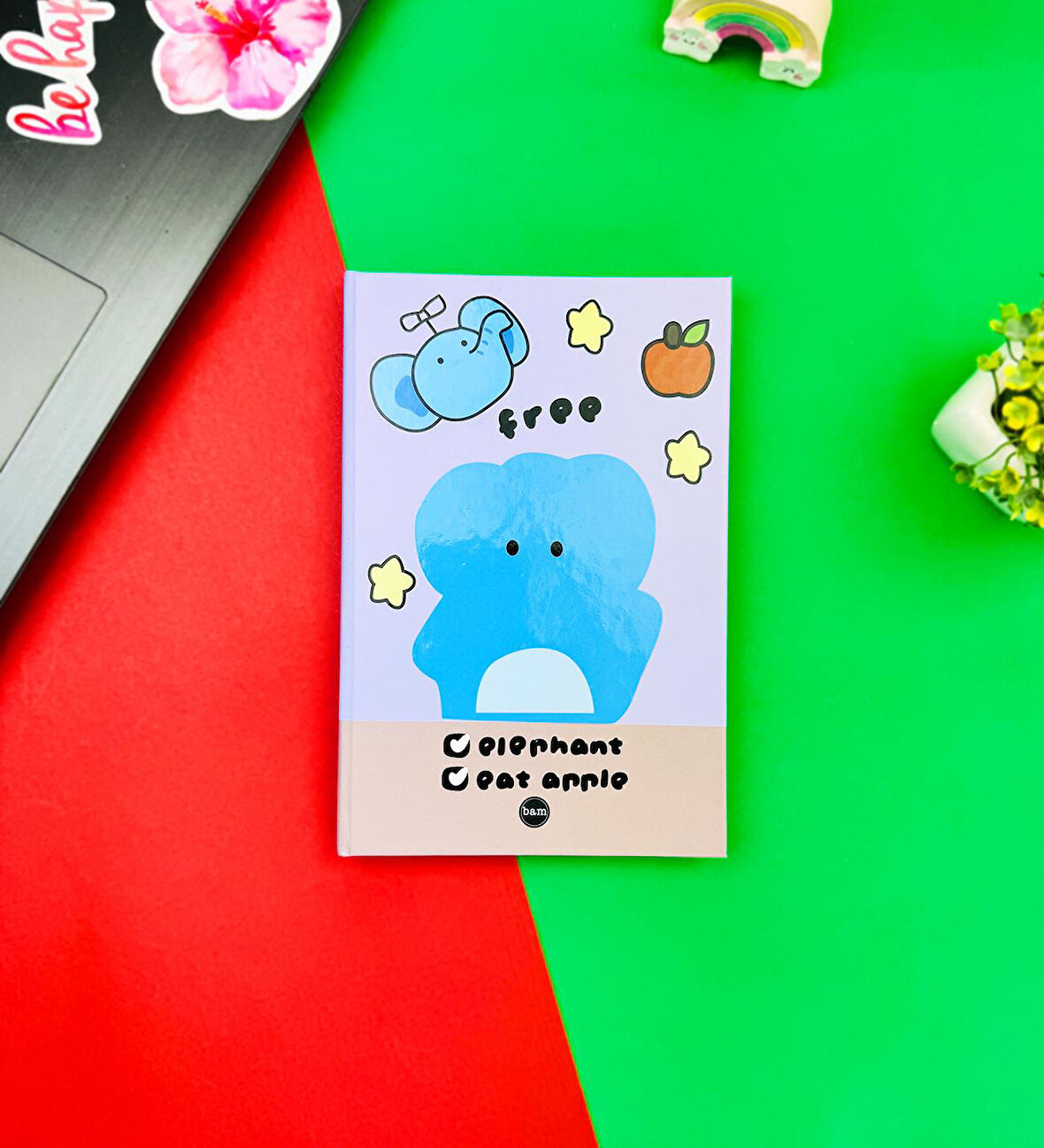 Fil Tasarımlı Lastikli Defter