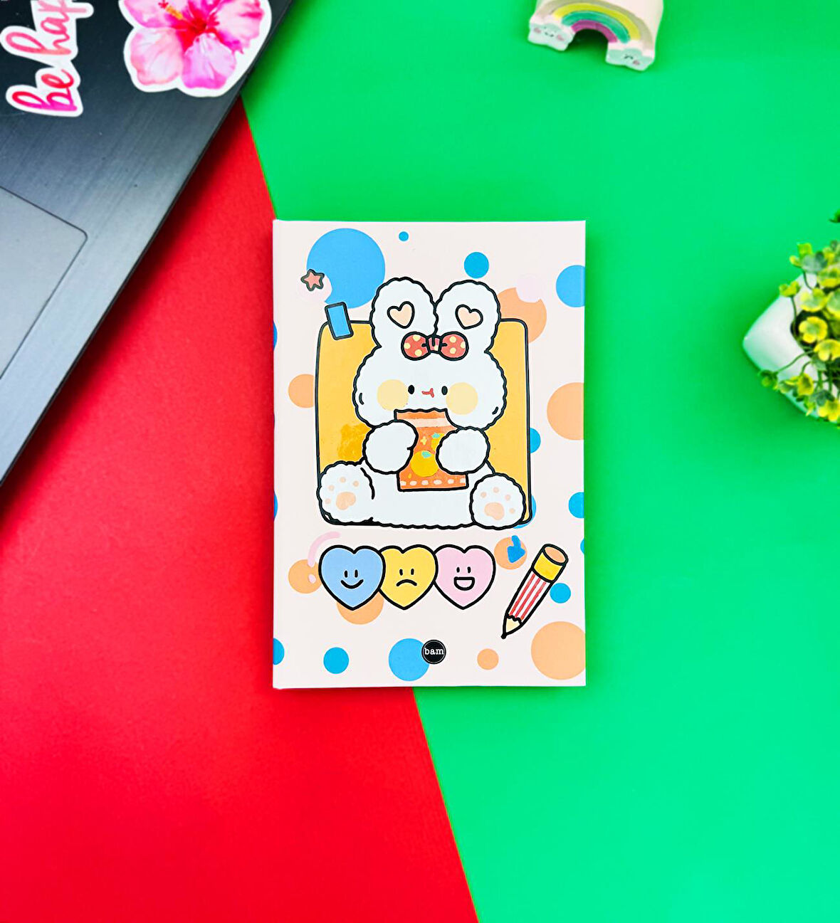 Pen Rabbit Tasarımlı Lastikli Defter	