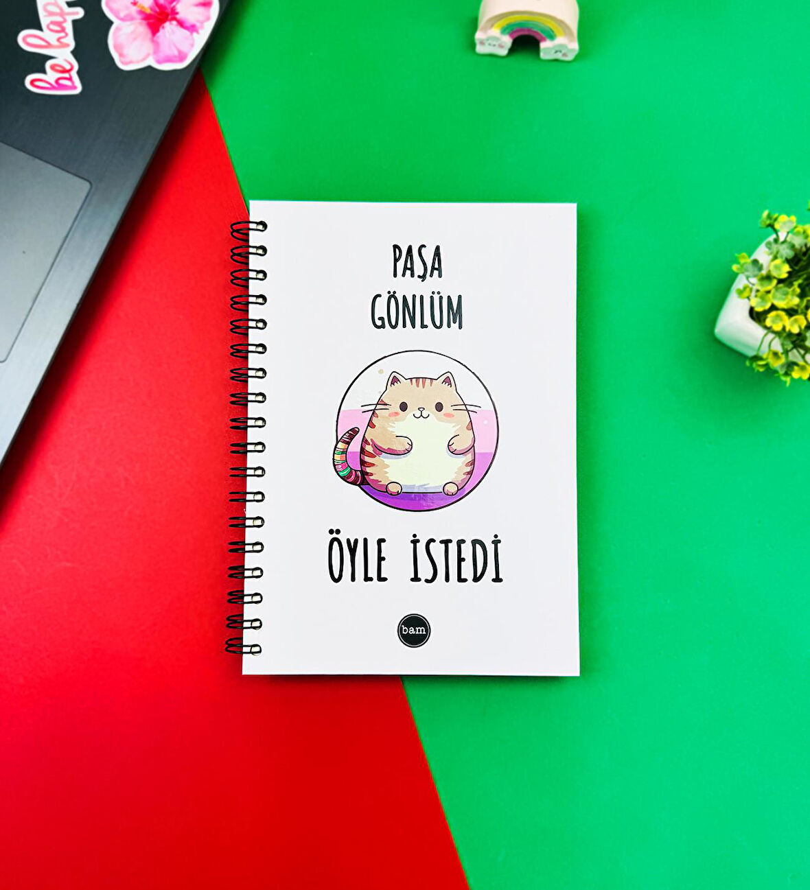 Paşa Gönlüm Öyle İstededi Tasarımlı Spiralli Defter