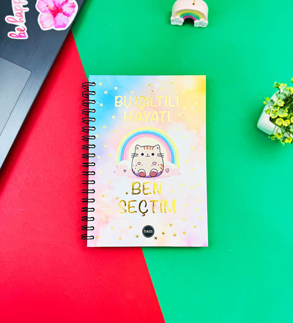 Bu Işıltılı Hayatı Ben Seçtim Tasarımlı Spiralli Defter