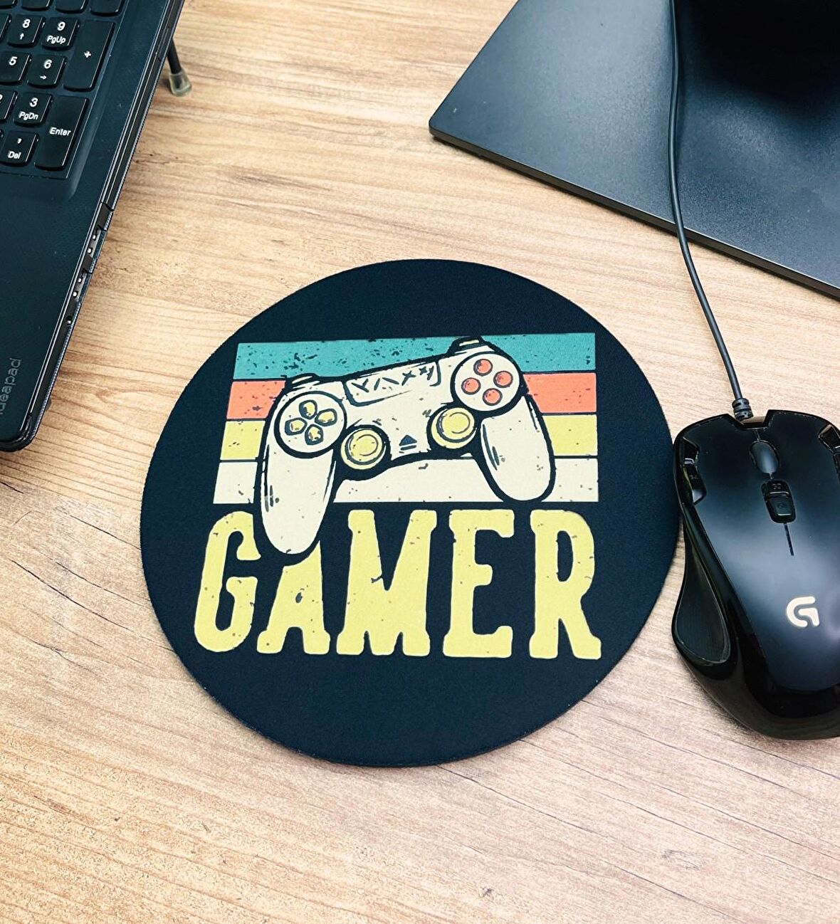 Gamer Tasarımlı Oval Mouse Pad	