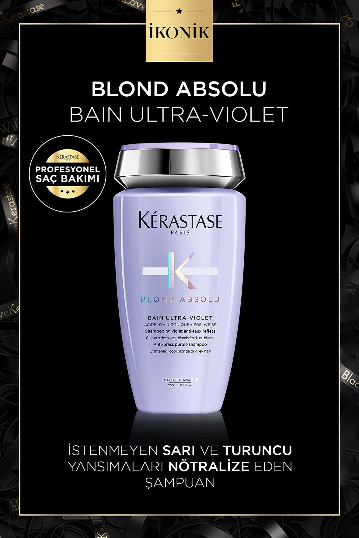 Blond Absolu Bain Ultra-violet Istenmeyen Sarı&turuncu Yansımaları Nötralize Eden Şampuan