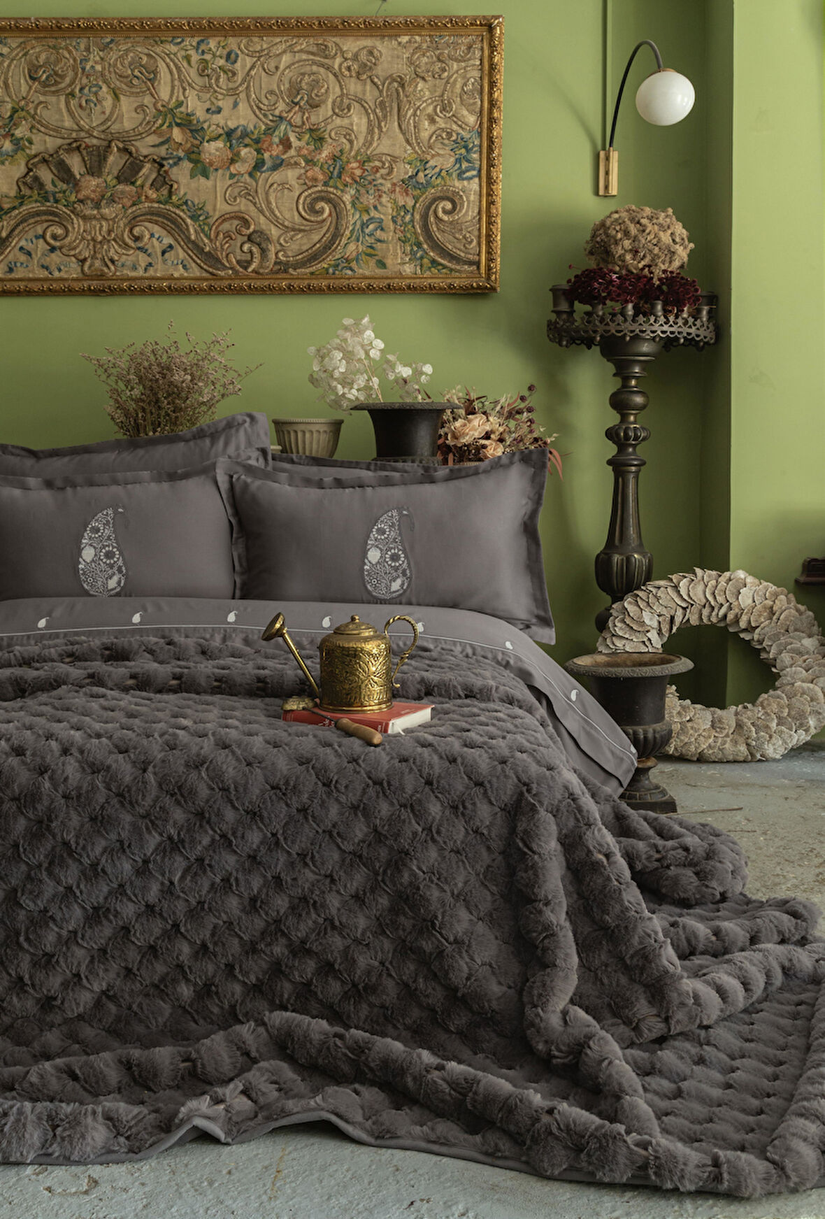 ÇİFT KİŞİLİK YATAK ÖRTÜLÜ SET SILVERFOX GRAY - YATAK ORTUSU