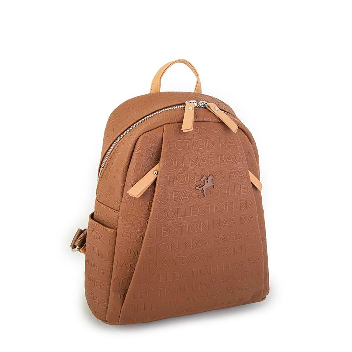Nas Bag Kadın Sırt Çantası Taba Camel Gofraj