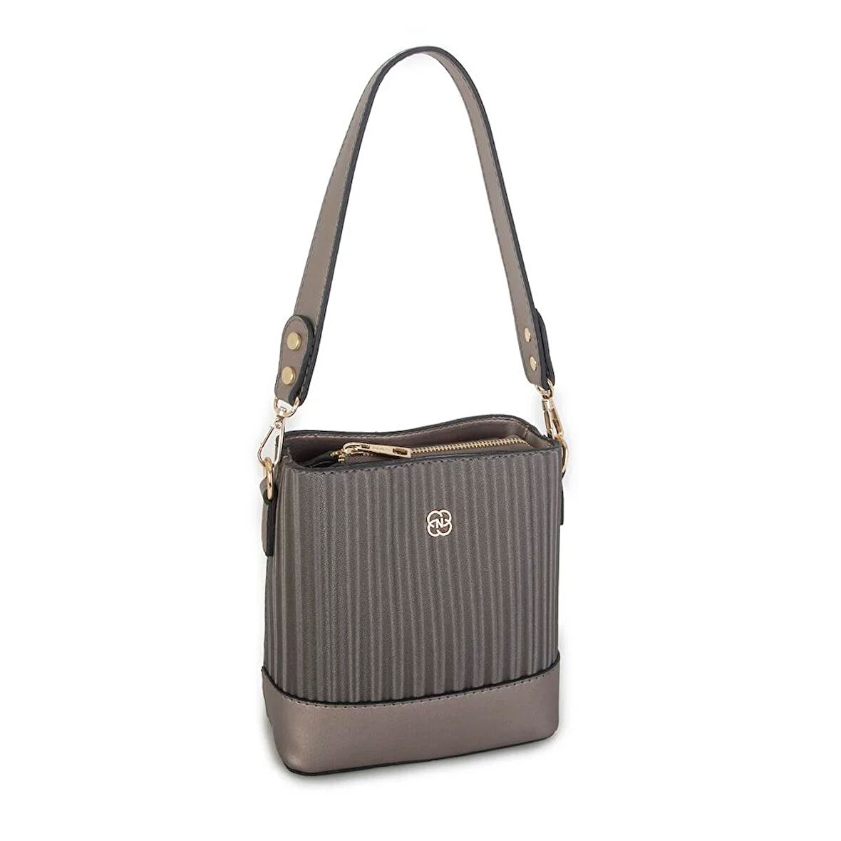 Nas Bag Kadın Mini Omuz ve Çapraz Çantası  Gri Cosmos(eni ;19 cm ,boy;19 cm)