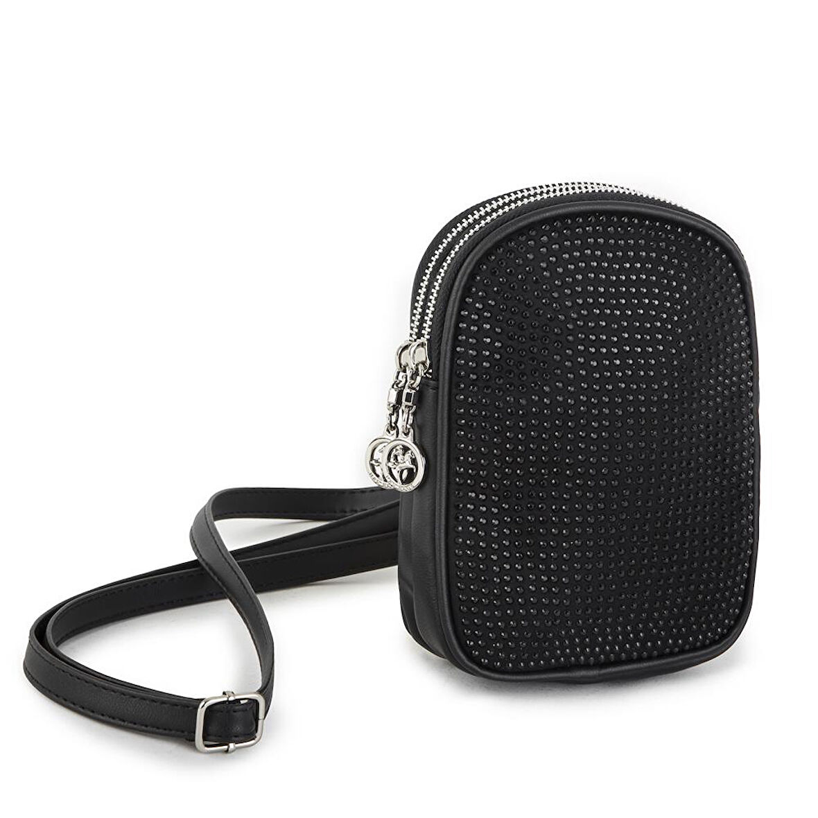 Nas Bag Çapraz Çanta Siyah Taşlı