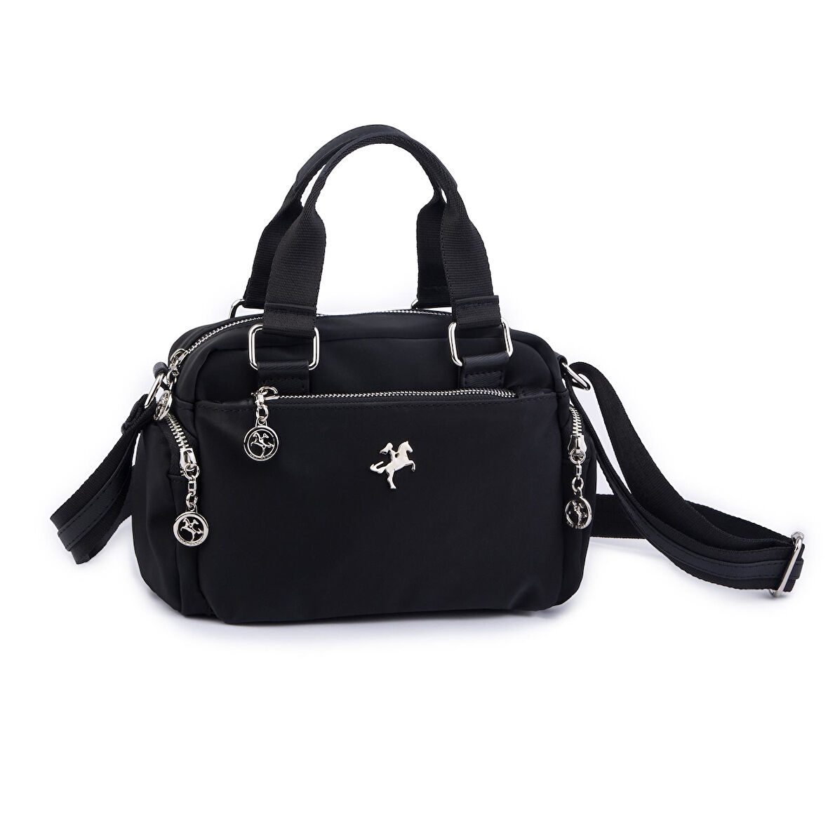 Nas Bag Kadın Çapraz Çanta Çok Gözlü  Siyah  Buzzy