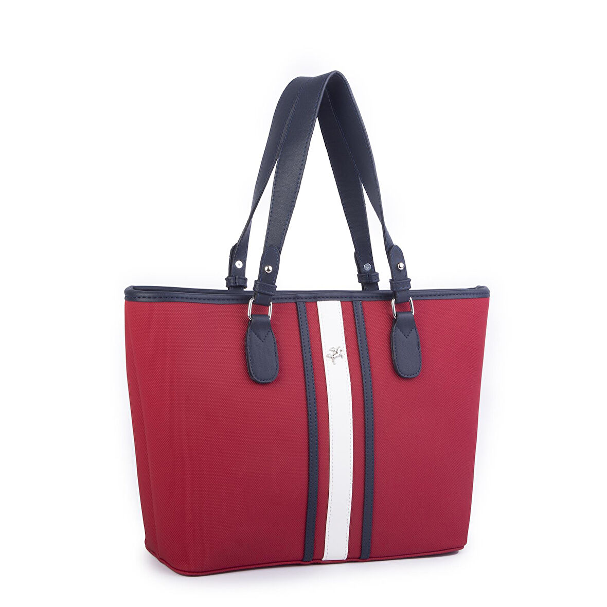 Nas Bag Kadın Omuz Çantası Spor Şık Ayarlanabilir Omuz Askılı  Kırmızı Lacivert Beyaz   Lacst (33x27x12 cm )