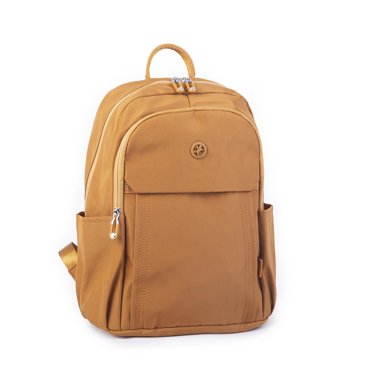 Nas Bag Unisex Büyük Boy Su Geçirmez Çok Gözlü Extra Hafif Sportif Sırt Çantası Hardal 