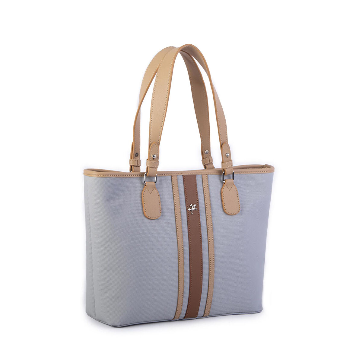 Nas Bag Kadın Omuz Çantası Spor Şık Ayarlanabilir Omuz Askılı  Açık Gri Camel Lacst (33x27x12 cm )