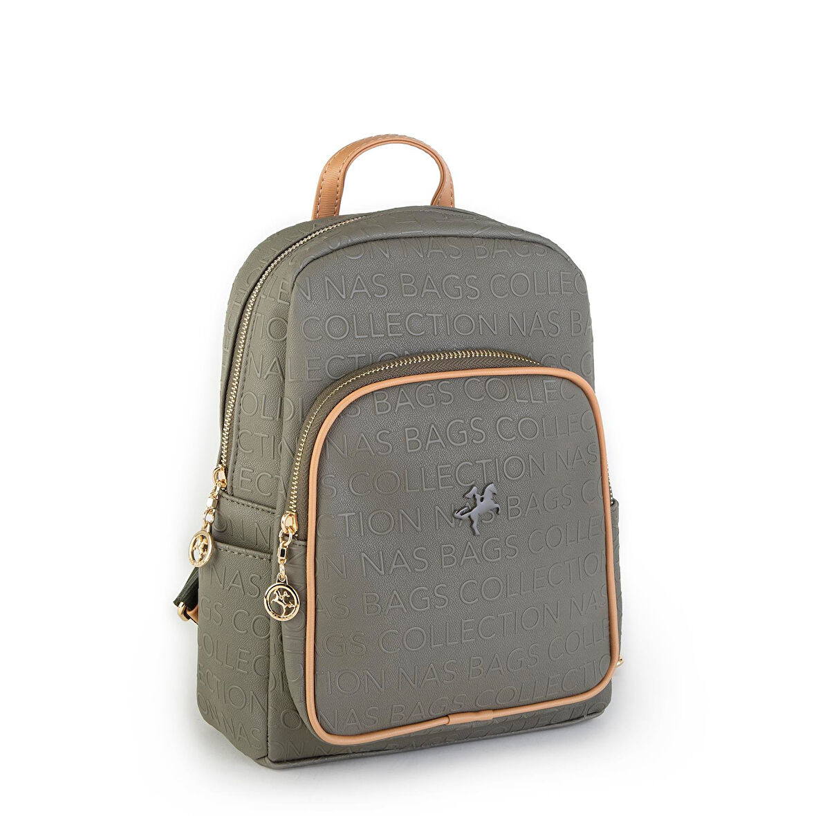 Nas Bag Kadın Sırt Çantası Yeşil Camel  Gofraj