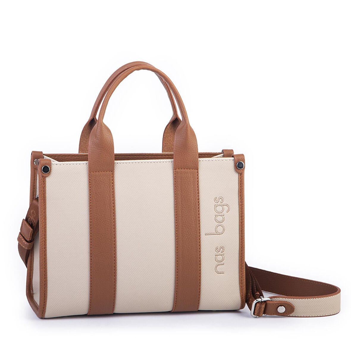 Nas Bag Kadın Mini Tote Suni Deri El ve Omuz Çantası Kum Taba Lacst