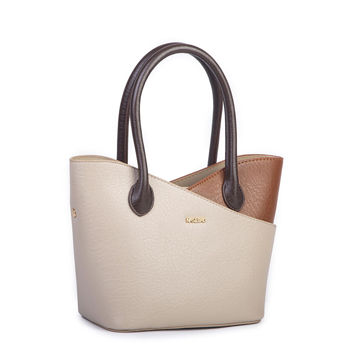 Nas Bag Kadın El ve Omuz Çantası Premium Seri Kum Taba Kahve Victoria