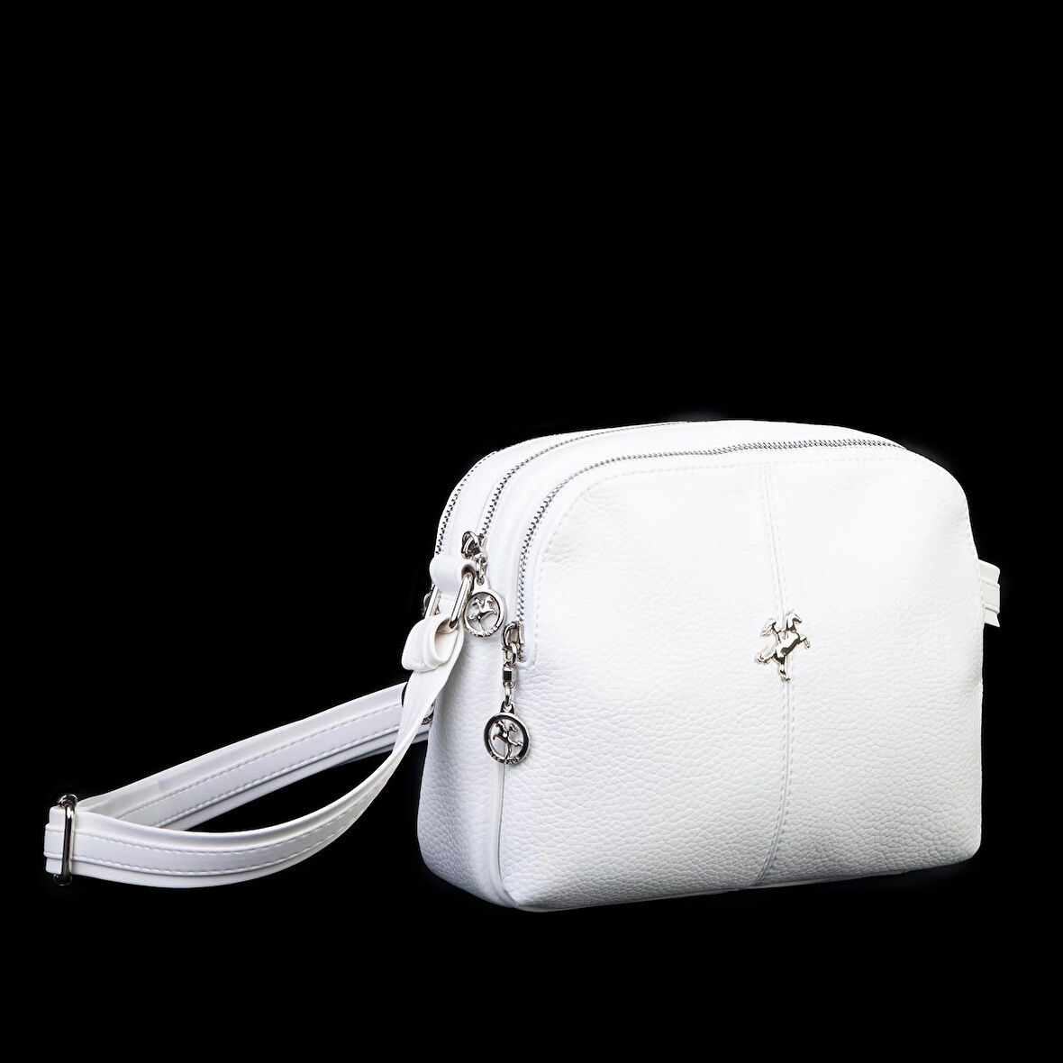 Nas Bag Kadın Çok Gözlü Çapraz Çanta Beyaz Lopez