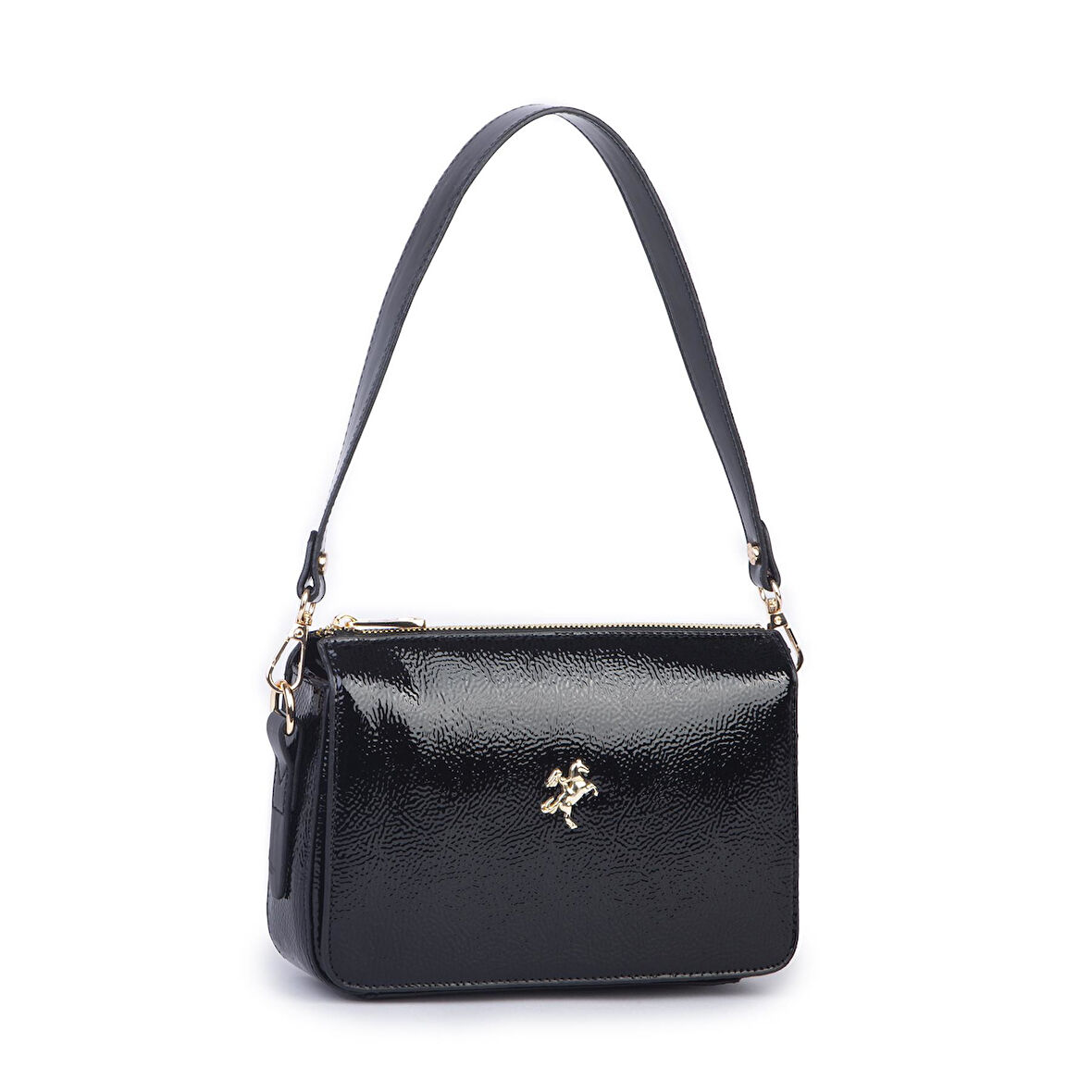 Nas Bag Kadın Omuz ve Çapraz Çanta Siyah Rugan