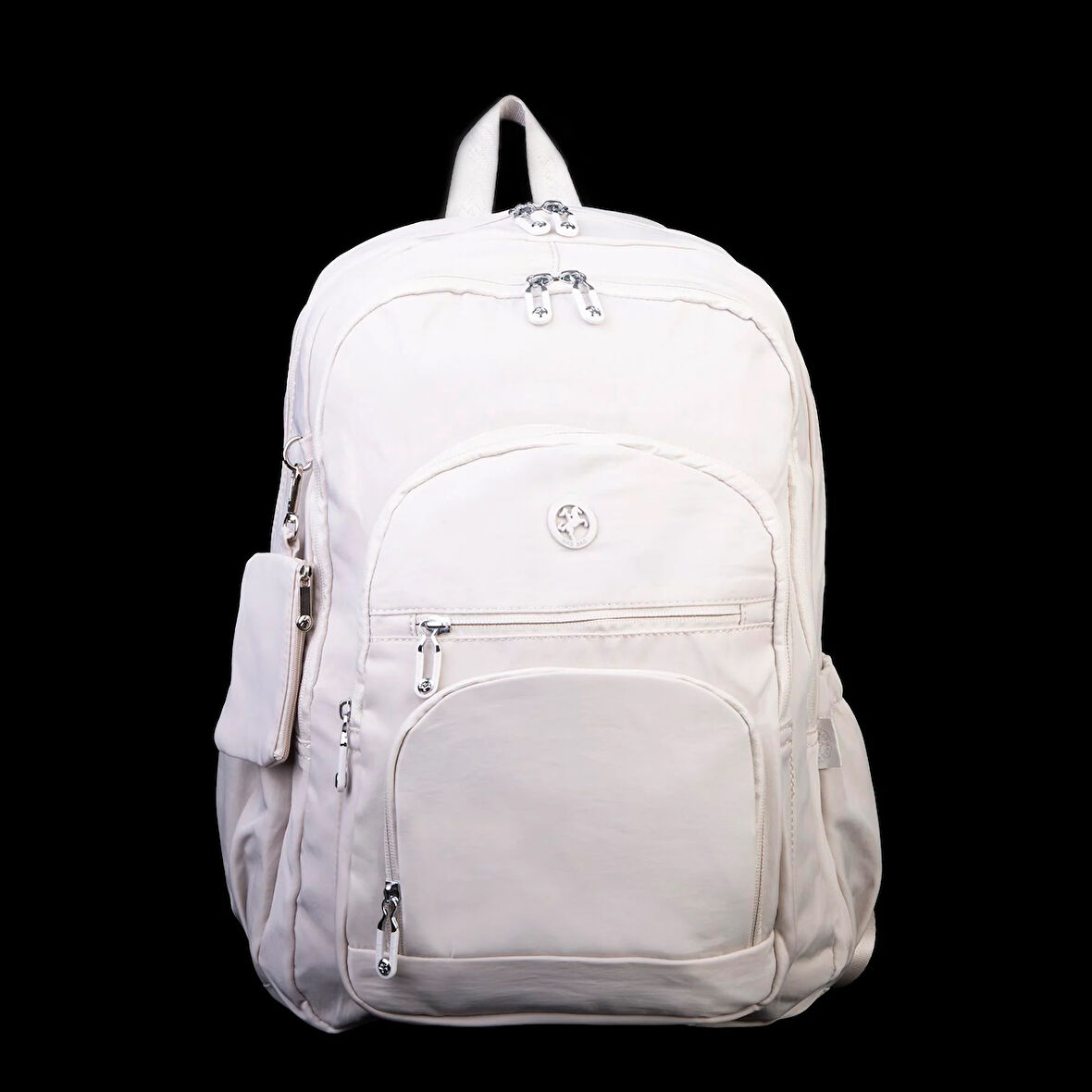 Nas Bag Unisex Hafif Büyük Boy Okul Çantası ve Spor Çantası Çok Gözlü Bej 