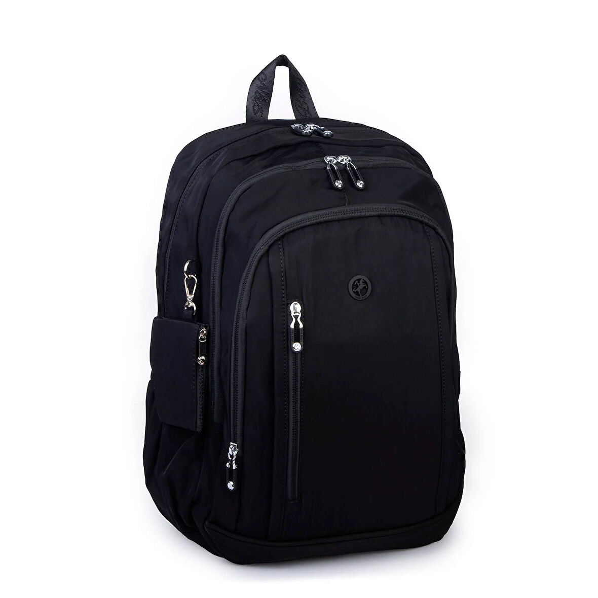  Nas Bag Unisex  Büyük Boy Hafif  Çok Gözlü Okul Sırt Çantası (en :30 cm boy:44 cm) Siyah