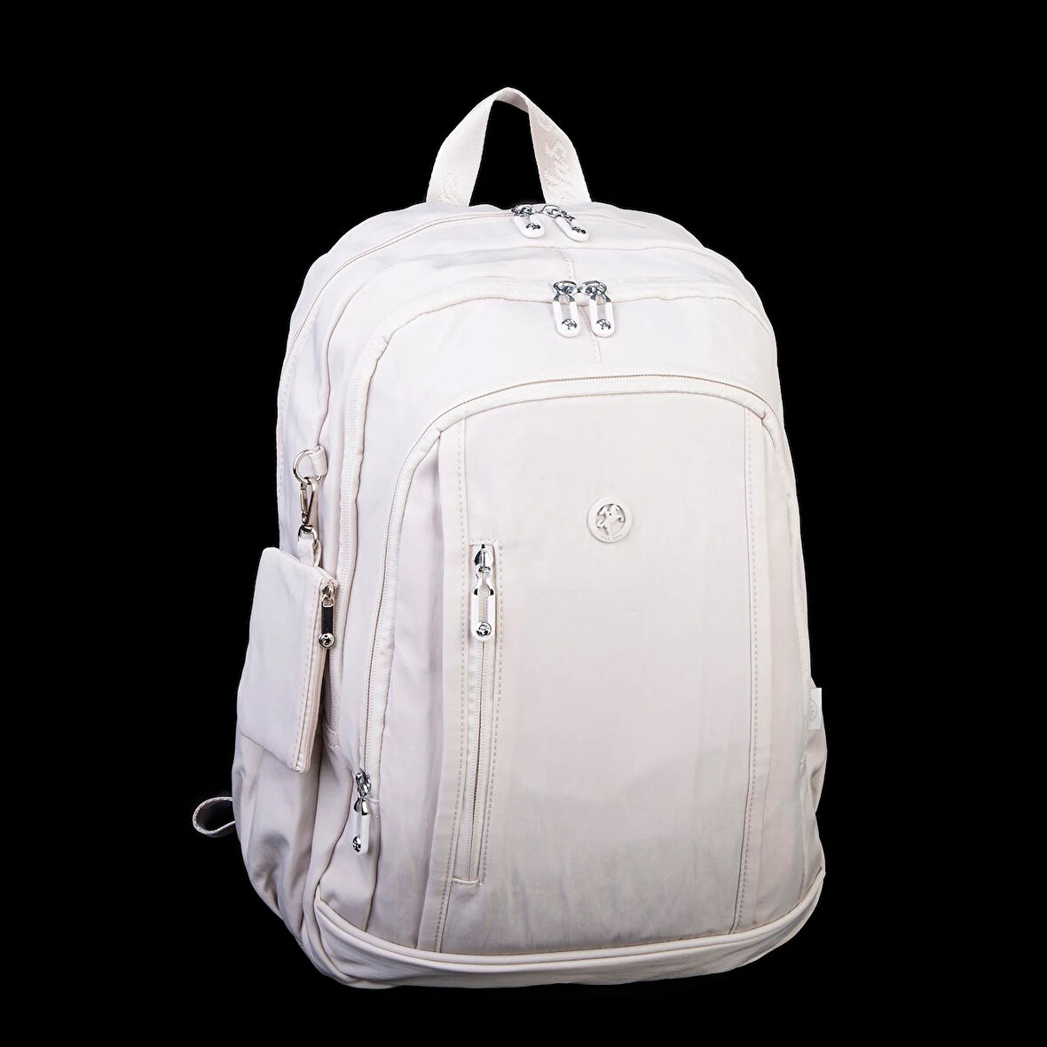  Nas Bag Unisex  Büyük Boy Hafif  Çok Gözlü Okul Sırt Çantası (en :30 cm boy:44 cm) Bej