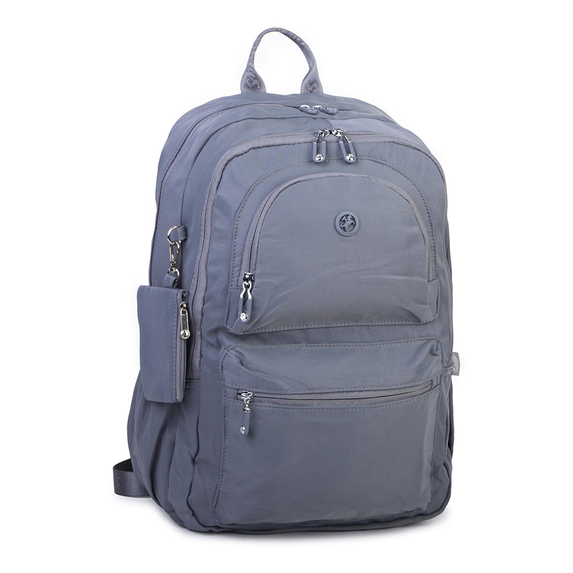  Nas Bag Unisex Büyük Boy Hafif Çok Gözlü Sırt Çantası Gri