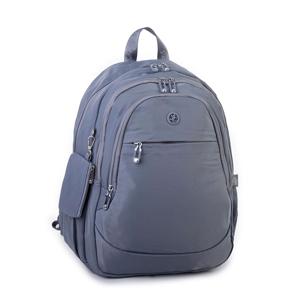  Nas Bag UNİSEX Büyük Boy Sırt Çantası Çok Gözlü Okul Çantası Gri