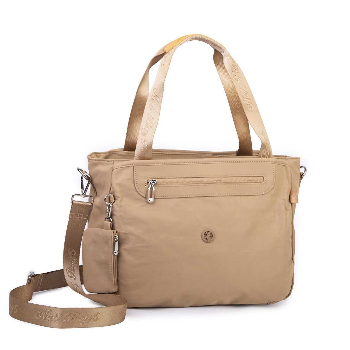 Nas Bag Kadın Omuz ve Çapraz Hafif Su İtici Kumaş Kum