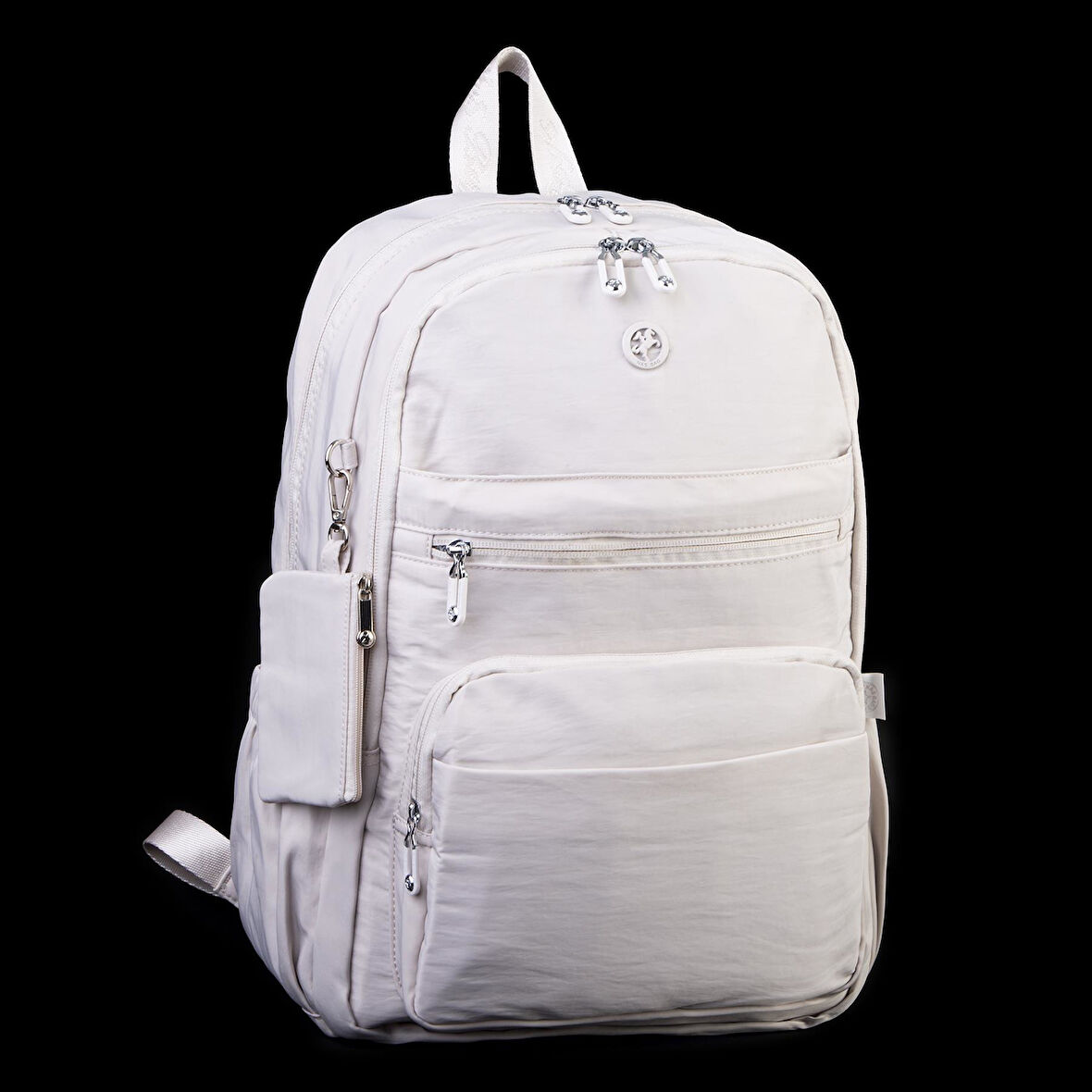 Nas Bag Unisex Büyük Boy Çok Gözlü Hafif Sırt Çantası Bej