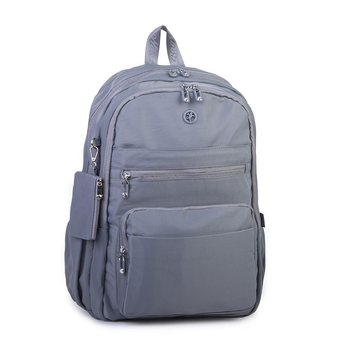 Nas Bag Unisex Büyük Boy Çok Gözlü Hafif Sırt Çantası Gri