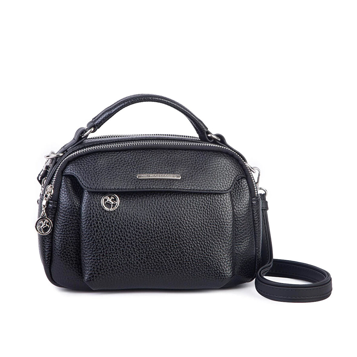 Nas Bag Kadın Çok Gözlü Mini El ve Çapraz Çanta Siyah  Lopez