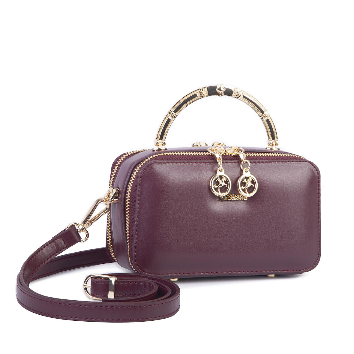 Nas Bag Kadın Mini El ve Çapraz Çanta Bordo (en :18 cm  boy:10 cm) 