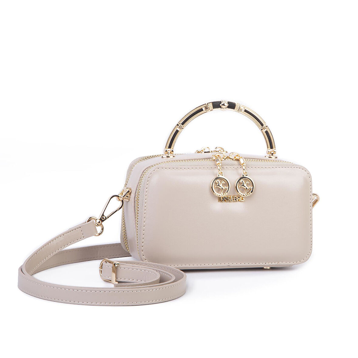 Nas Bag Kadın Mini El ve Çapraz Çanta Kum  (en :18 cm  boy:10 cm) 